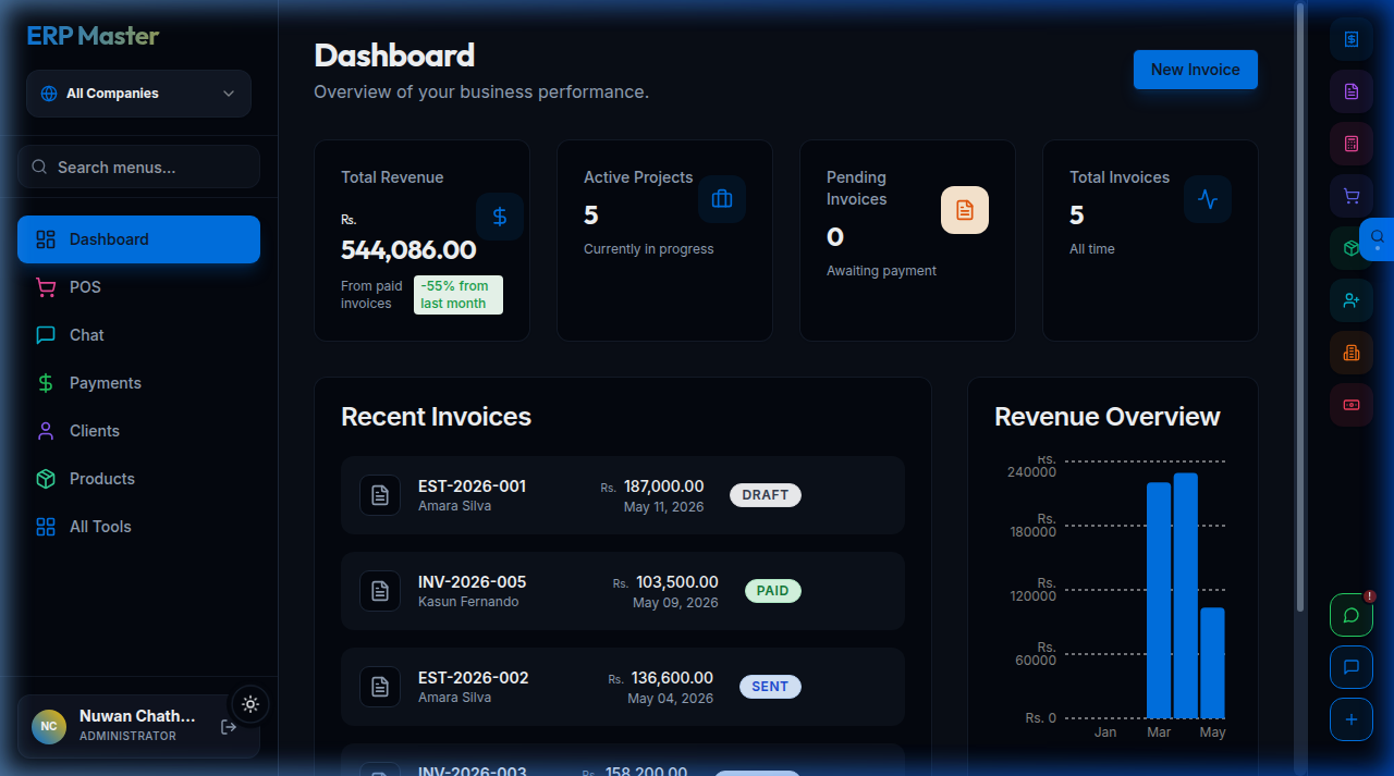 InvoFlow Dark Mode